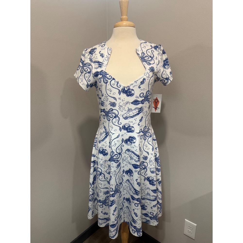 Steady Clothing Deep Sea Octopus Submarine Retro Dress NWT 2X Rockabilly Pinup